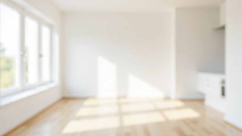 Helles Wohnzimmer mit minimalem Design, große Fenster, leerer Raum, symbolisiert Ordnung und innere Klarheit