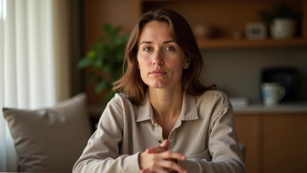 Person in entspannter Haltung, meditiert oder reflektiert, warmes Licht, friedliche Umgebung